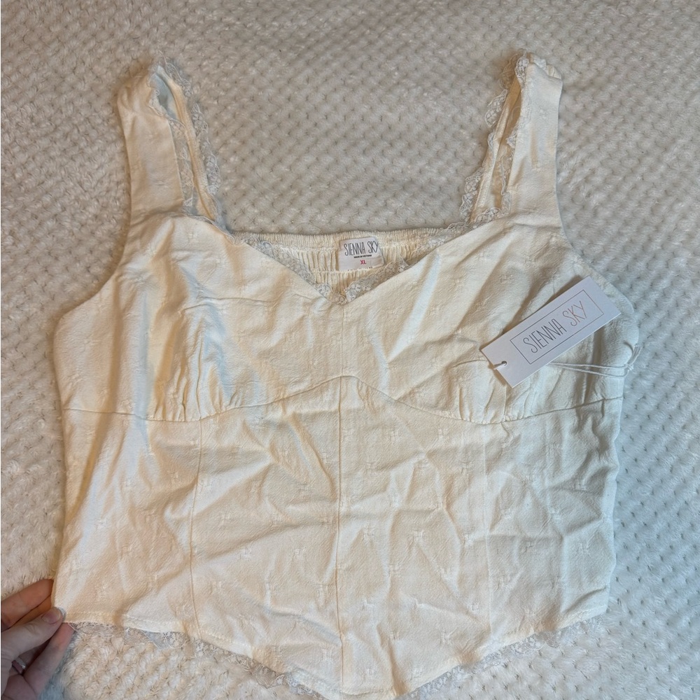 Sienna Sky Cream Lace Camisole Top